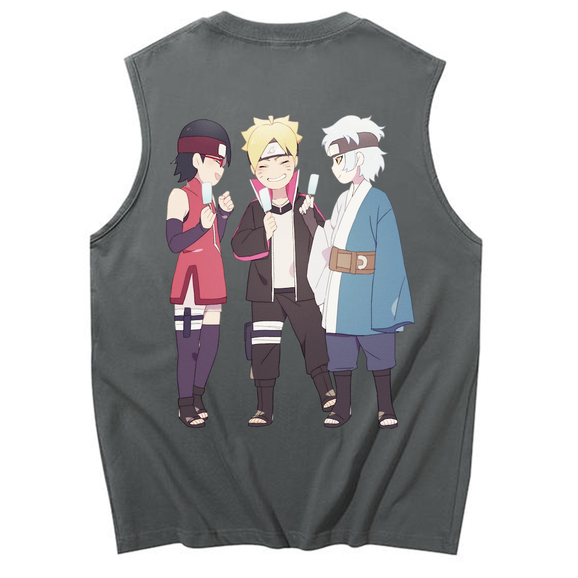 （画像用） NARUTO -ナルト- うちは サラダ Uchiha Sarada コットン100％タンクトップ（背面プリント）